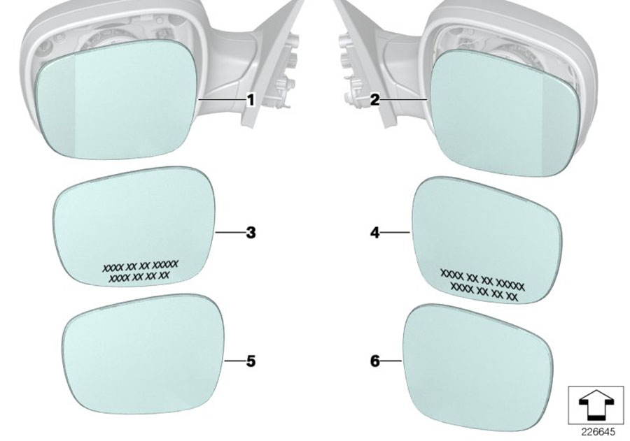 Diagram MIRROR GLASS for your 1988 BMW M6   