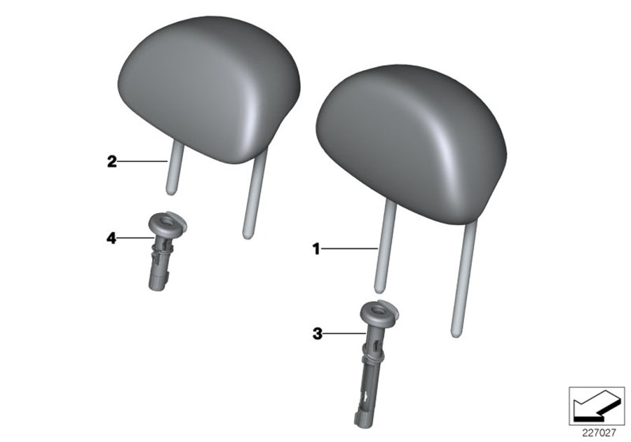 Diagram Rear seat head restraint for your MINI