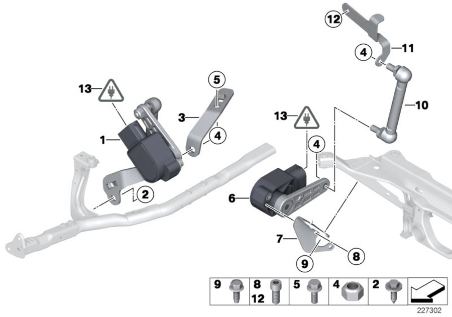 Diagram HEADLIGHT VERTICAL AIM CONTROL SENSOR for your MINI