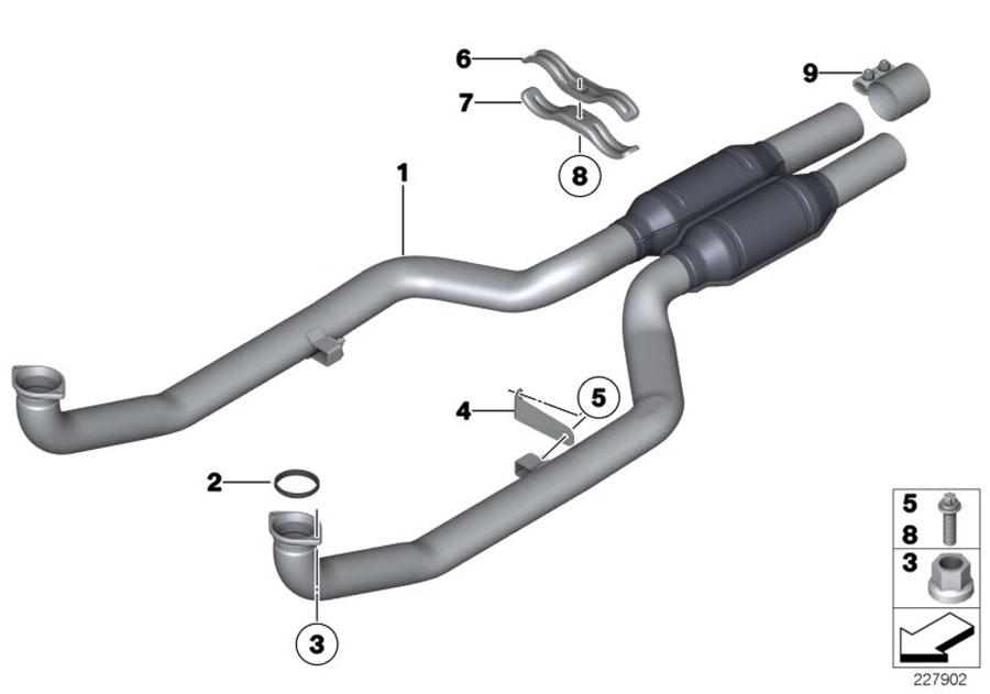 Diagram Front muffler for your 2004 BMW 320i   