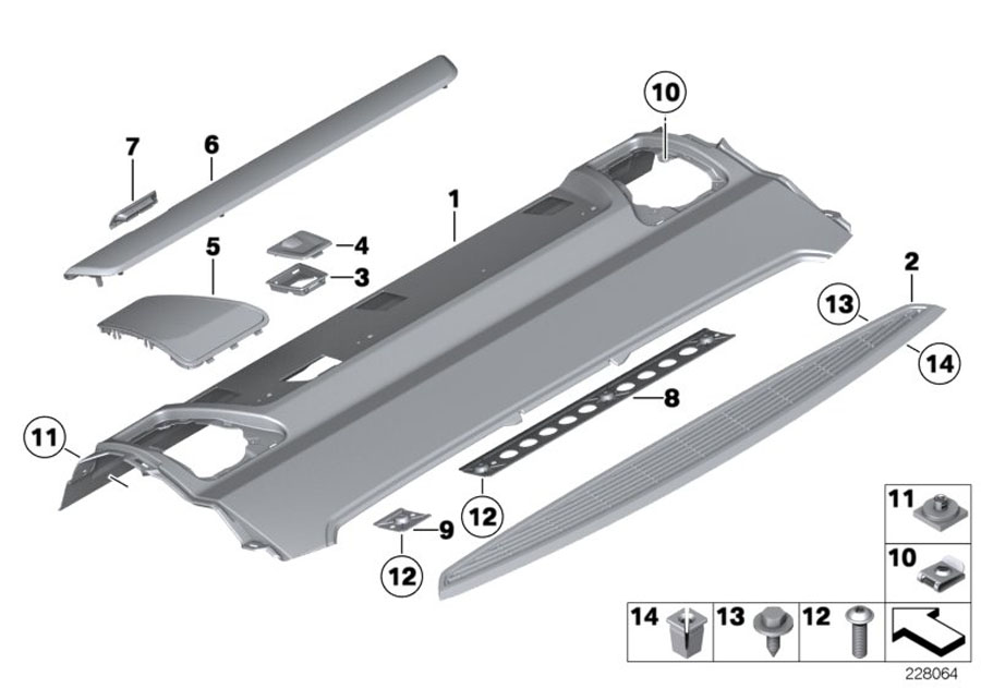 Diagram Rear window shelf for your 2012 BMW 650iX   