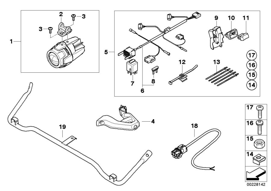 Diagram Retrofitting, LED additional headlight for your 2013 BMW K1600GTL Exclusive   