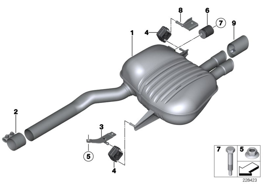 Diagram Exhaust system, rear for your 2018 BMW X2   