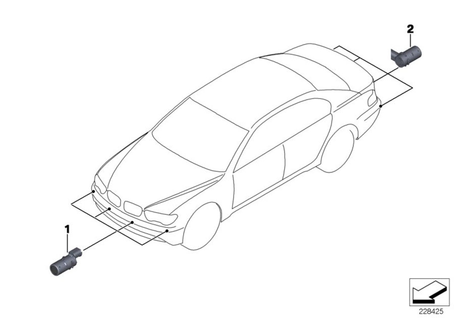 Diagram Park Distance Control (PDC) for your 2009 BMW 128i   