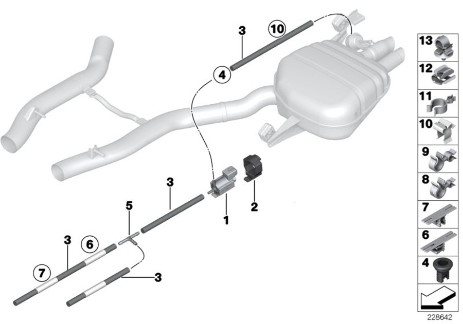 Diagram Vacuum control, exhaust flap for your BMW