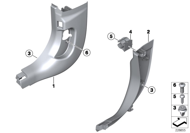 Diagram TRIM PANEL LEG ROOM for your BMW M6  