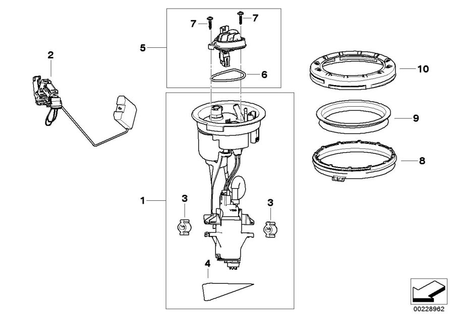 Diagram Fuel pump / float sensor for your BMW