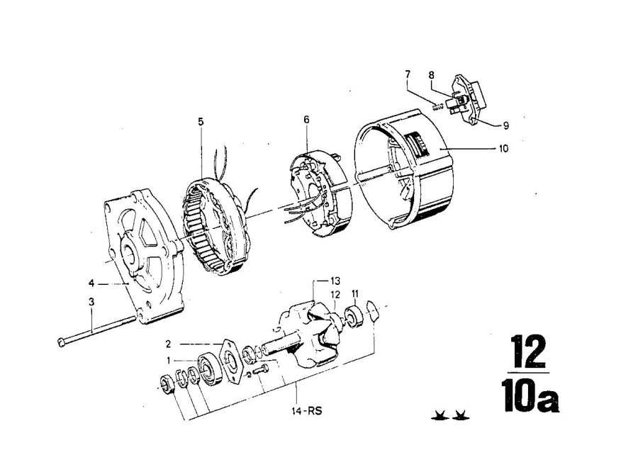 Diagram Alternator parts 55A for your BMW