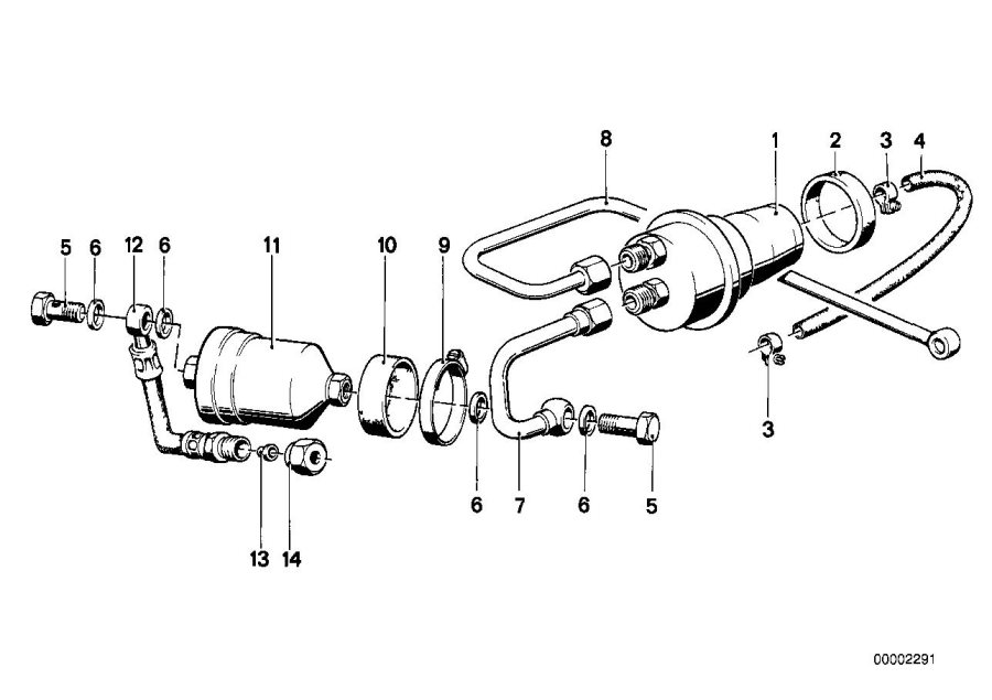 Le diagramme ALIMENTAT.EN CARBURANT/FILTRE/RESERVOIR pour votre BMW