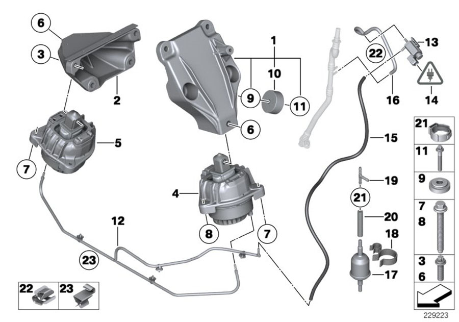 Diagram Engine Suspension for your 2012 BMW 335i   