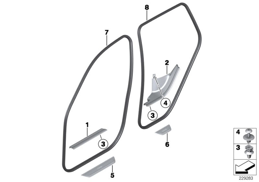 Diagram Edge protector / Trim for entry for your BMW 530iX  