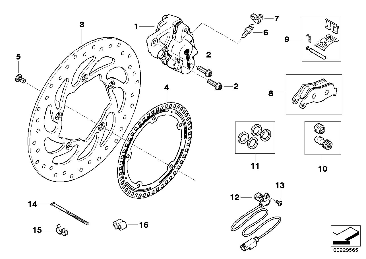 Diagram REAR WHEEL BRAKE for your 2018 BMW R1200R   