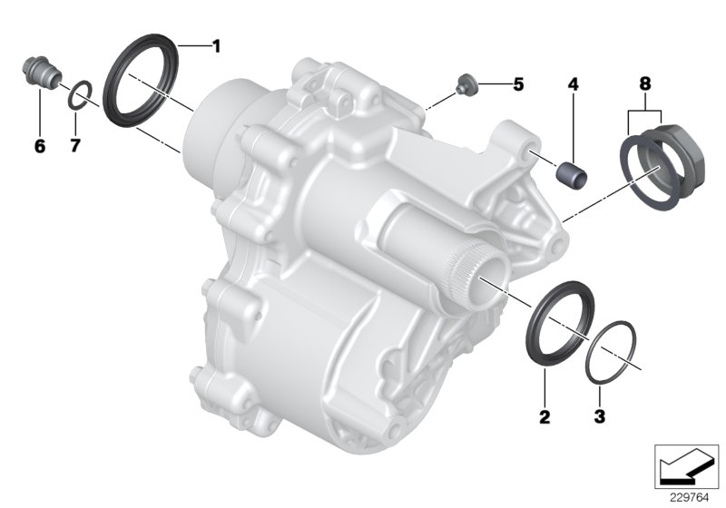 Diagram Transfer case single parts, PTO for your MINI