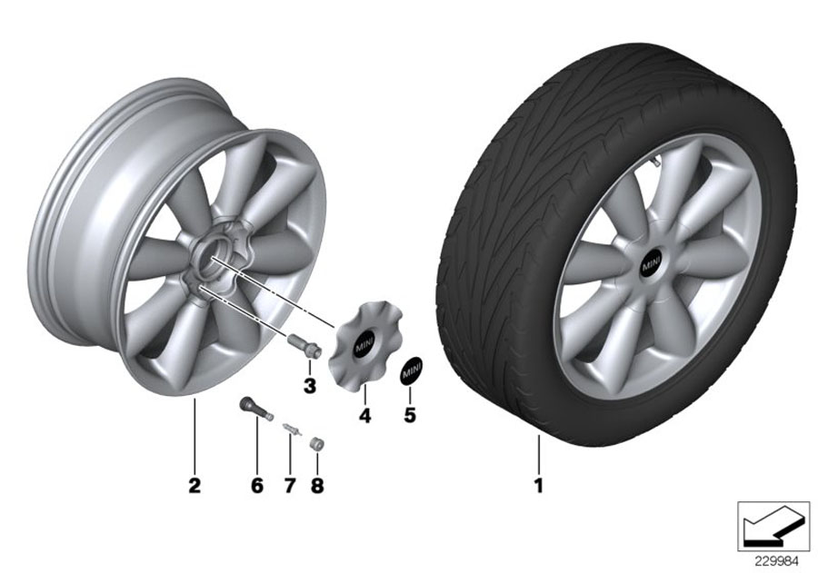 Diagram MINI LA wheel Turbo Fan 126 for your MINI