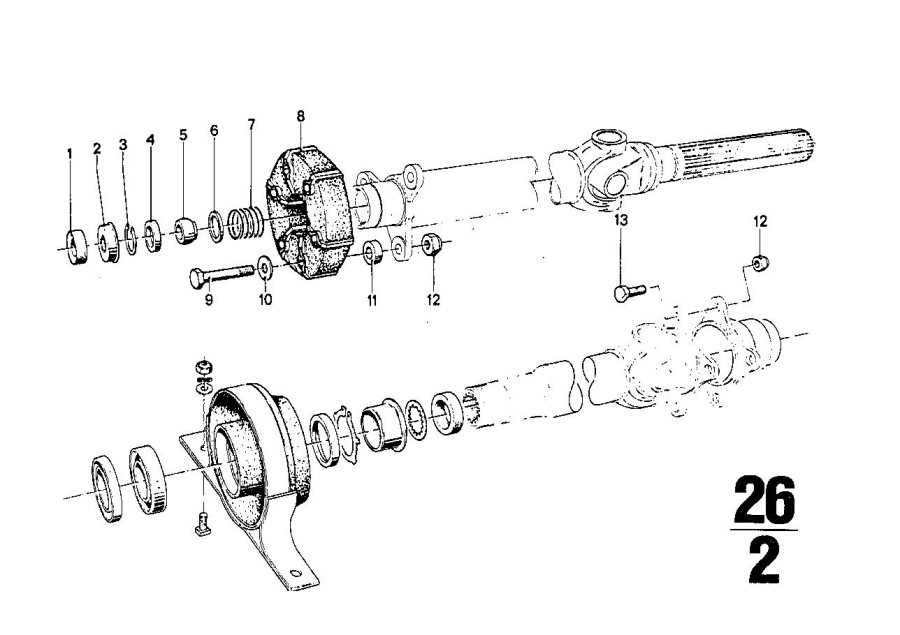 Diagram Drive shaft,univ.joint/center mounting for your 2016 BMW X1   