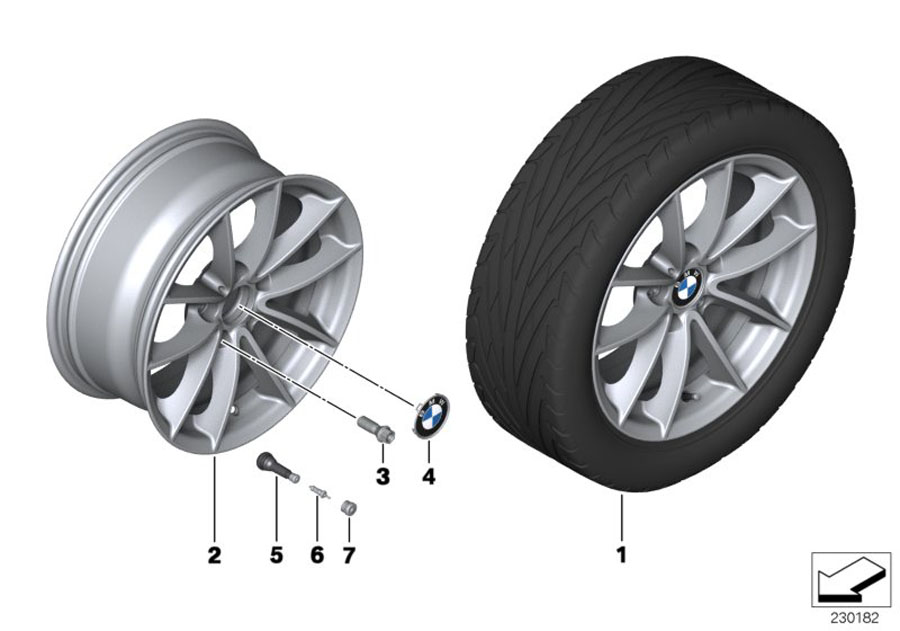 Le diagramme Jante à rayons en V (Styl. 304) pour votre BMW X3  