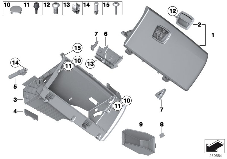 Le diagramme BOITE A GANTS pour votre BMW