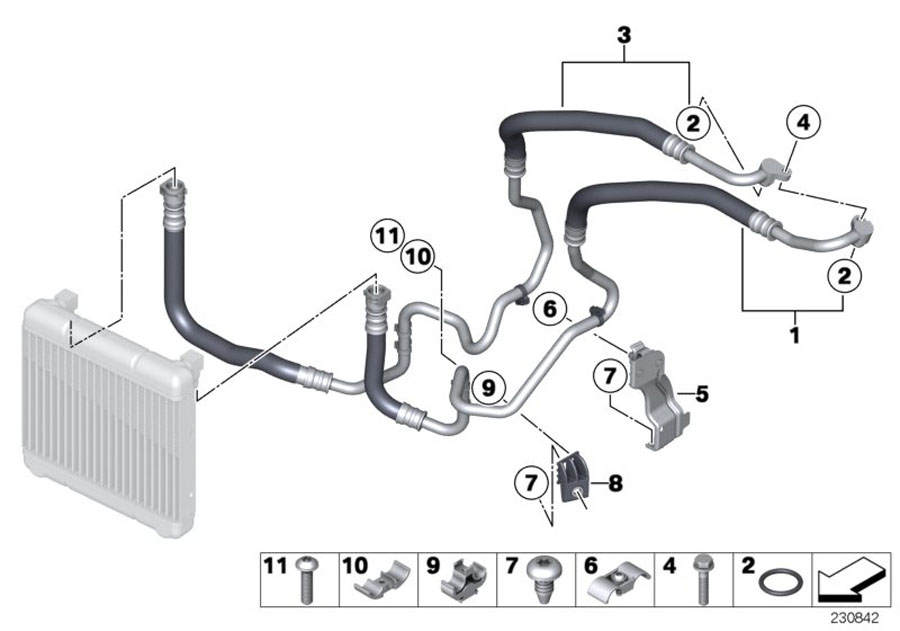 Diagram Engine oil cooler pipe for your 2009 BMW X3   