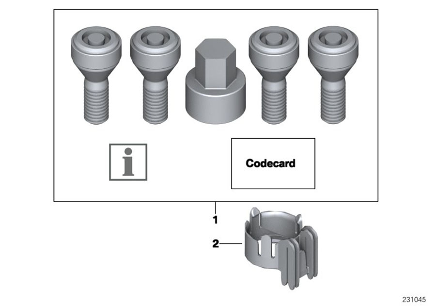 Diagram SET WHEEL LOCKS for your MINI