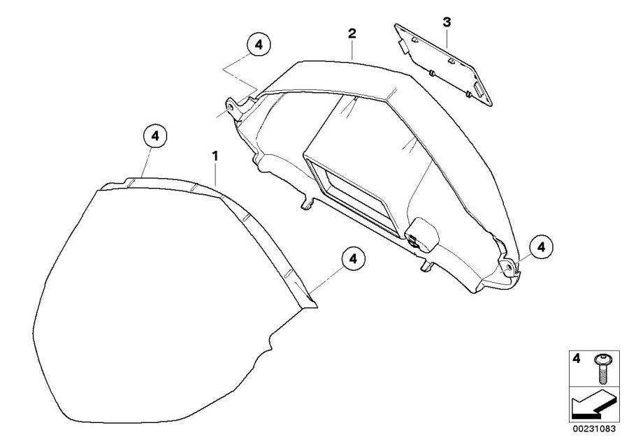 Diagram Instrument cover for Navigator 5 for your 2009 BMW HP2 Sport   