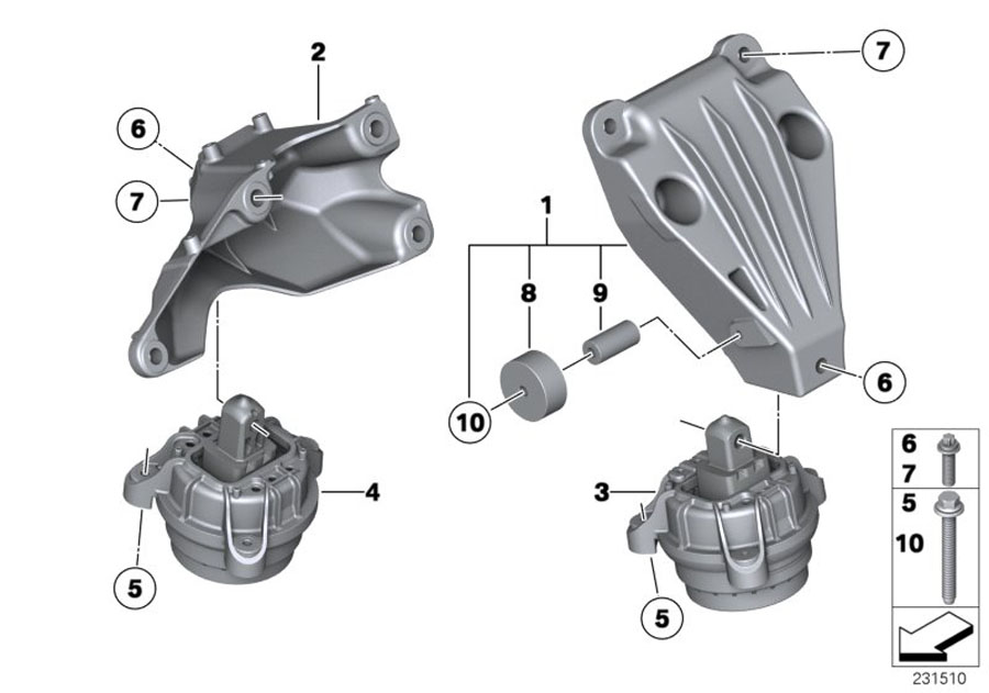 Diagram Engine Suspension for your 2018 BMW X2 28i  