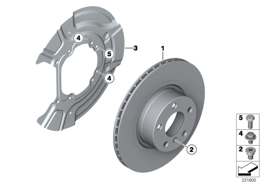 Diagram Rear wheel brake / brake disc for your BMW