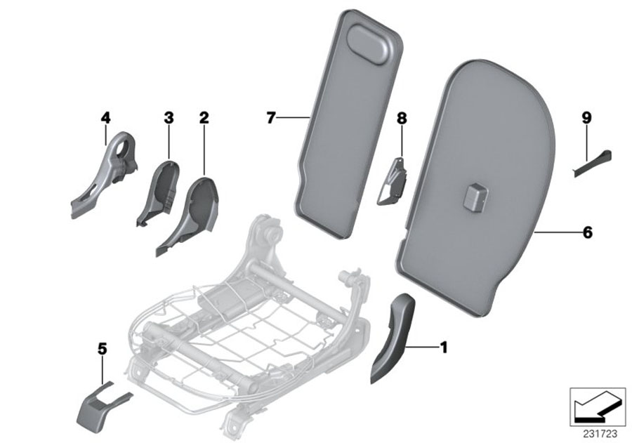 Diagram Seat, rear, seat trim covers for your MINI