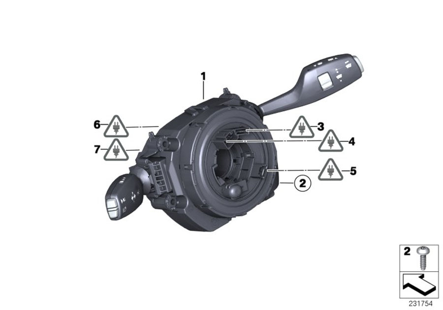 Diagram Switch unit steering column for your BMW