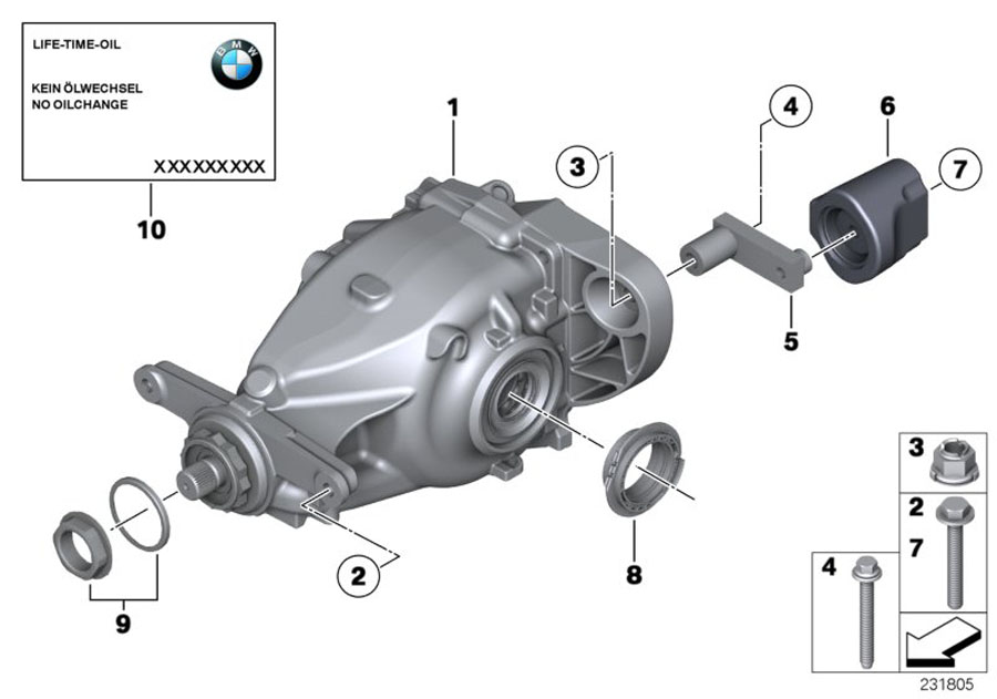 Diagram Final drive, input/output, 4-wheel for your BMW