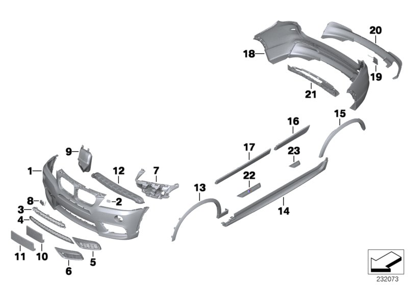 Diagram Retrofit, M aerodynamic kit for your BMW 530iX  