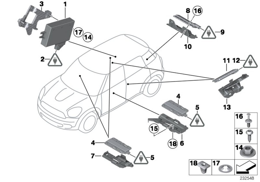 Diagram Control unit/antennas passive access for your MINI