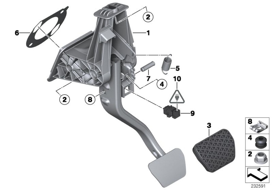 Diagram Pedal assembly, automatic transmission for your BMW