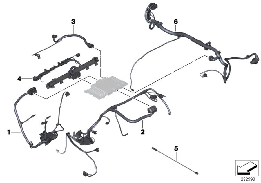 Diagram Engine wiring harness for your BMW 528i  