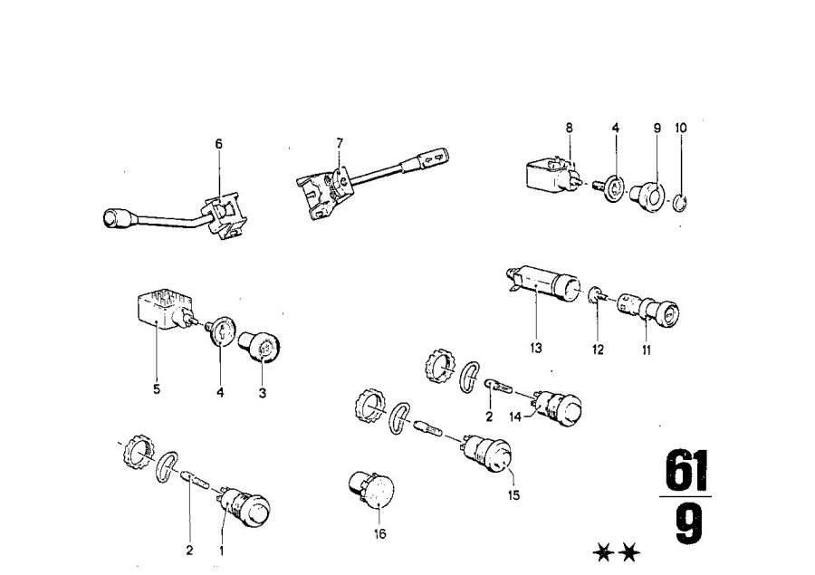 Diagram Various switches for your BMW M5  