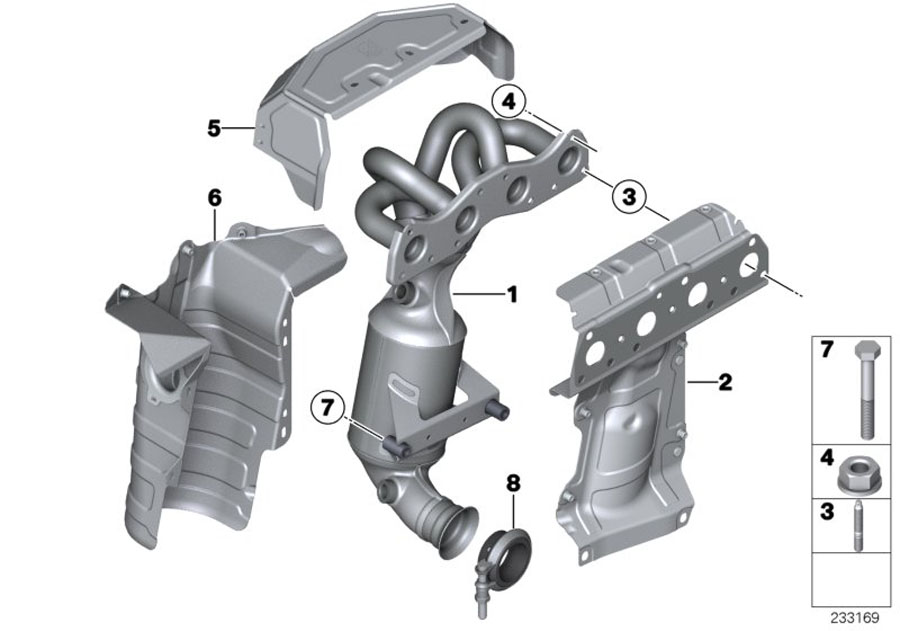 Diagram Exhaust manifold with catalyst for your MINI