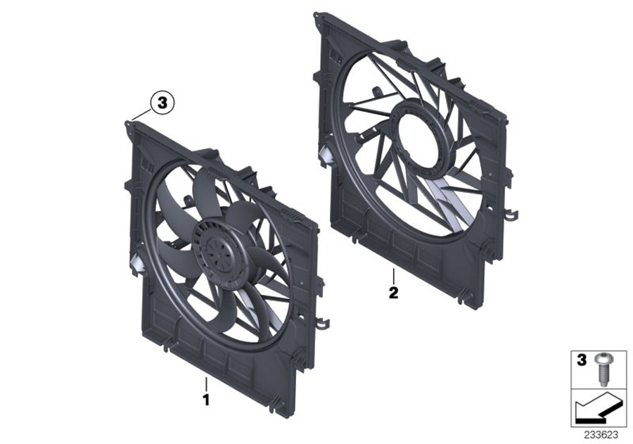 Diagram Fan housing, mounting parts for your 1988 BMW M6   