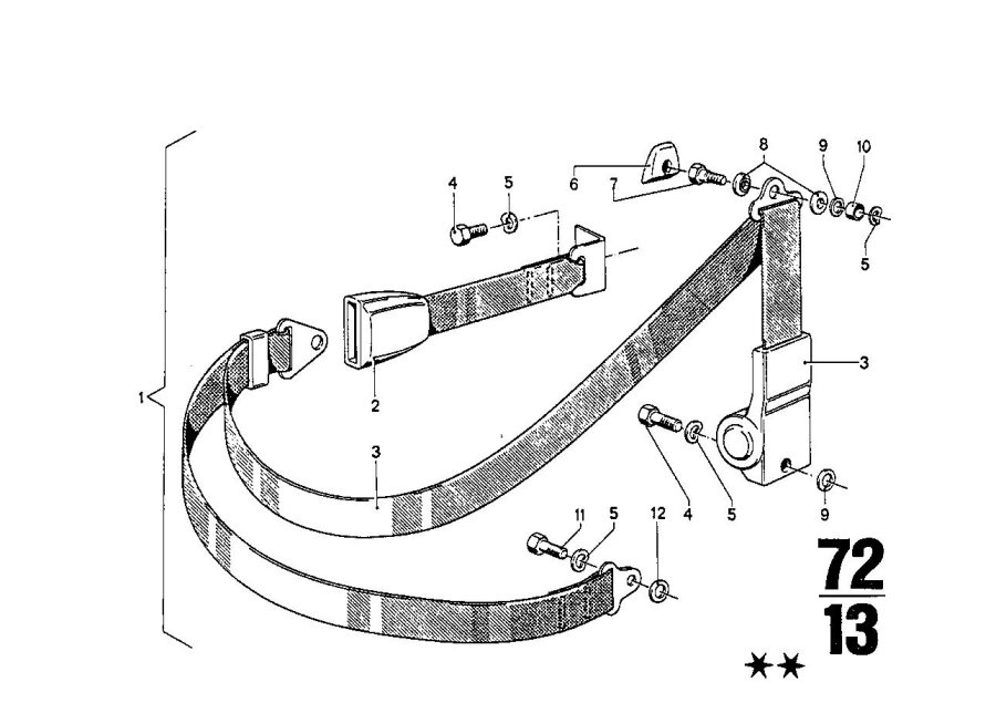 Le diagramme Ceinture de sécurité arrière pour votre BMW