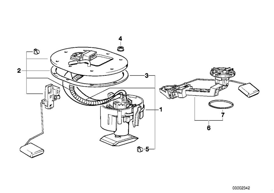 Diagram Fuel pump and fuel level sensor for your 2022 BMW M235iX   