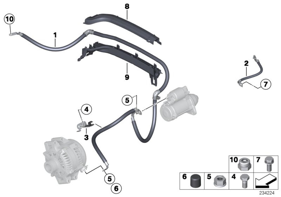 Diagram Cable starter for your 1995 BMW