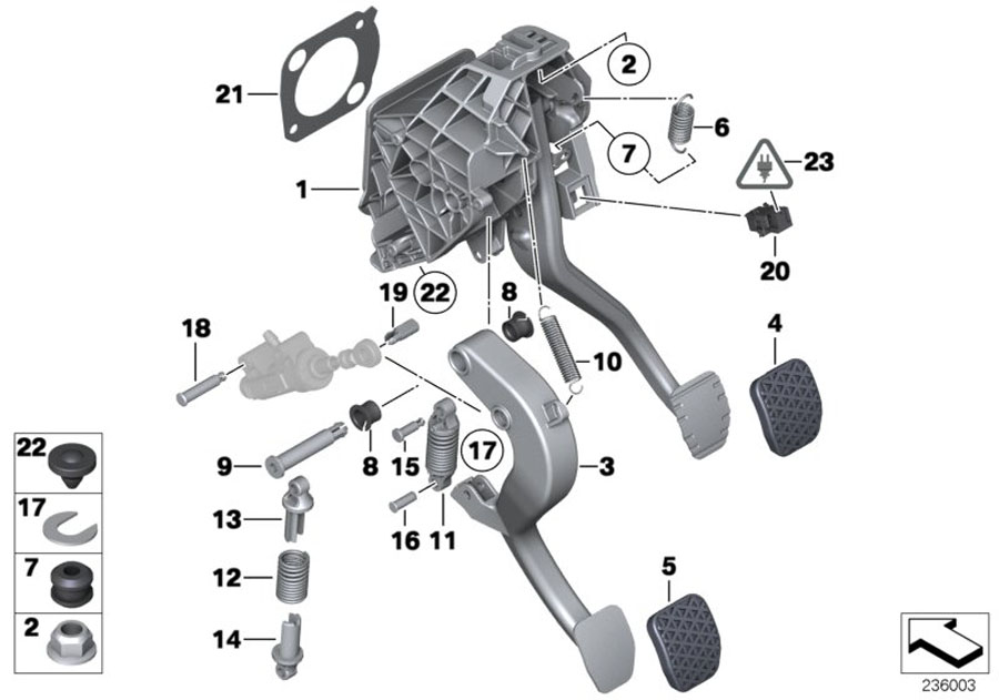 Diagram Pedal assembly, manual transmission for your 2016 BMW 535i   