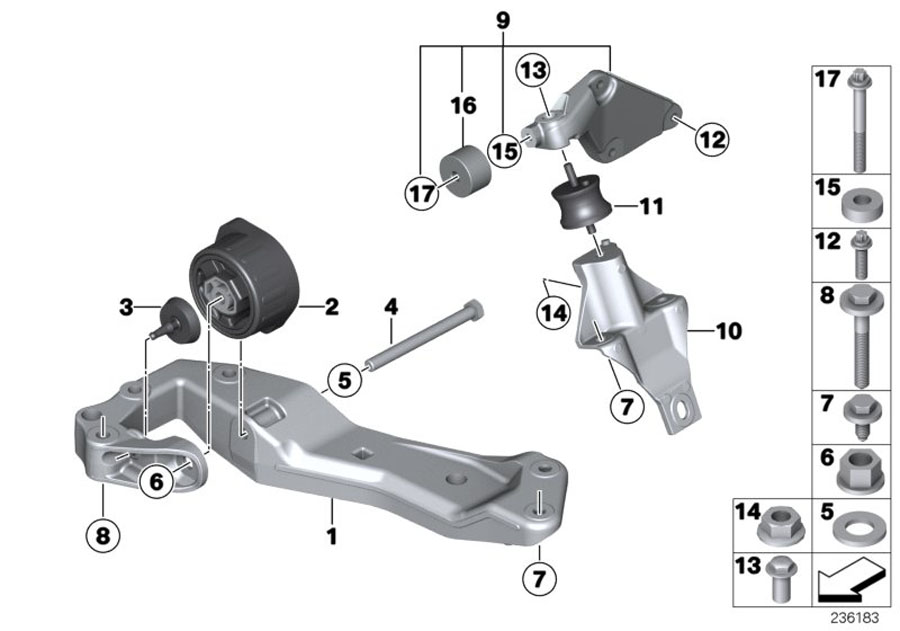 Diagram Gearbox suspension for your 2012 BMW 740Li   
