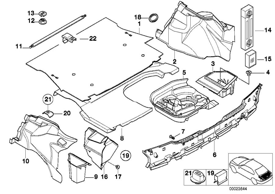 Diagram Trunk trim panel for your BMW