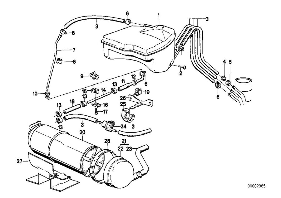 Diagram EXP.TANK/ACTIVATED CARBON CONTAINER for your BMW