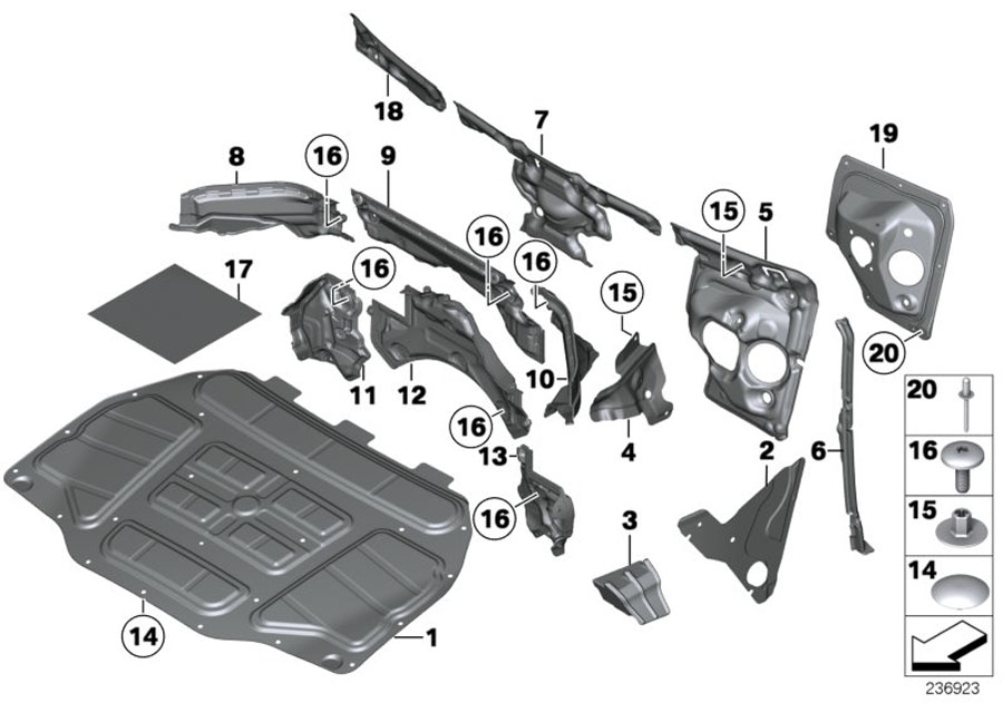 Diagram Noise insulation, front I for your BMW