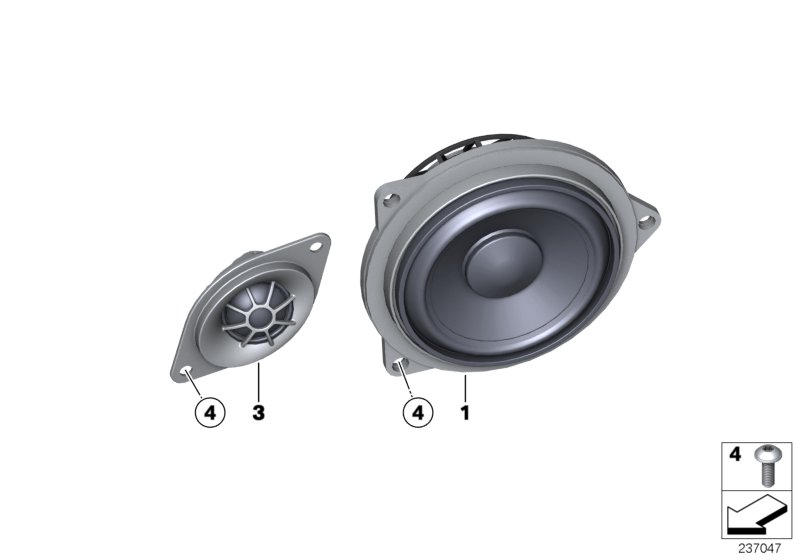 Diagram Loudspeaker components later. trim panel for your BMW