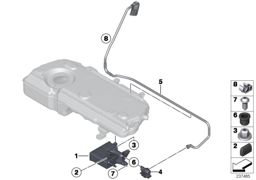 Diagram Activated Charcoal Filter/mounting parts for your 2012 MINI Roadster   