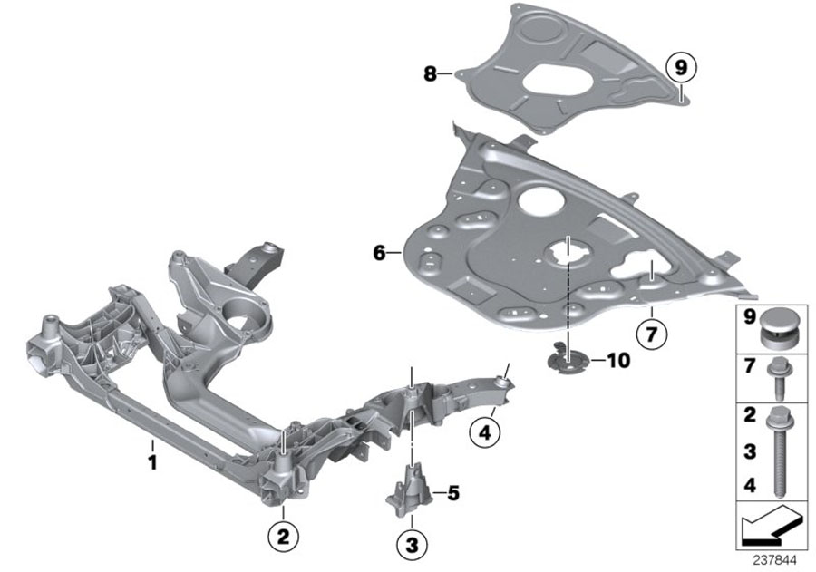 Diagram Front axle support for your 2000 BMW 528i   