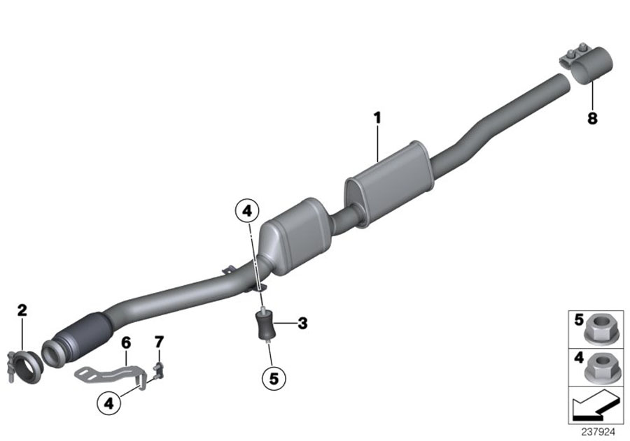 Diagram Front muffler for your MINI