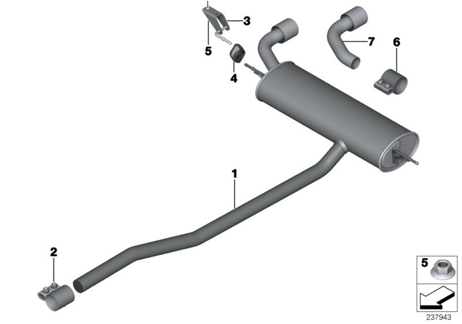 Diagram Exhaust system, rear for your MINI