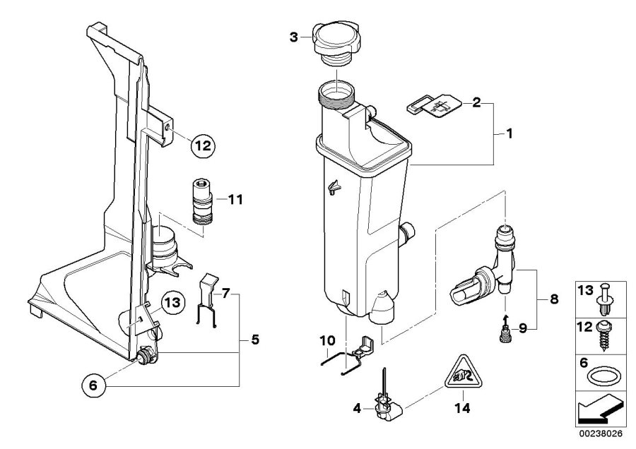 Diagram Expansion tank, automatic transmission for your 2002 BMW 540i   